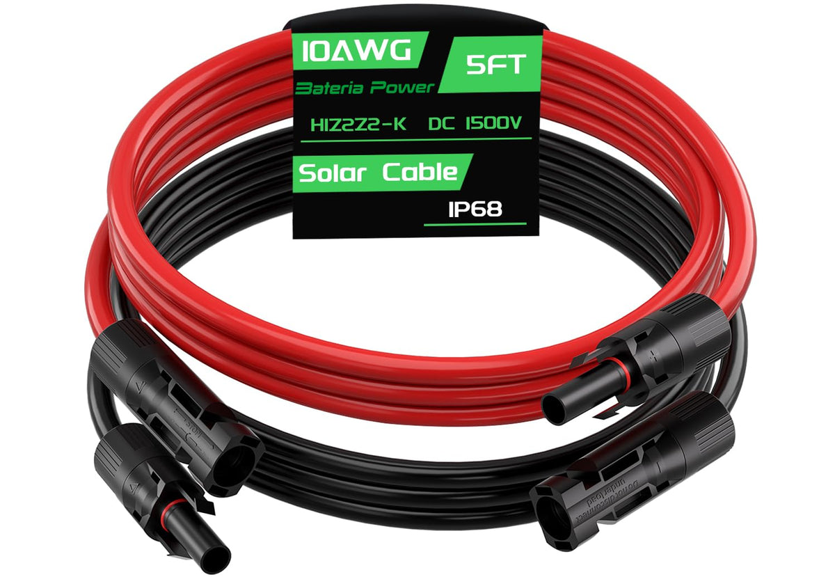Bateria Power vista frontal del cable con conectores, garantía de conexión segura