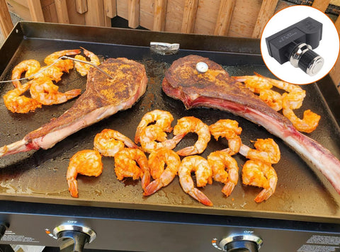 BBQ Future kit instalado en plancha Blackstone 28" para encendido confiable