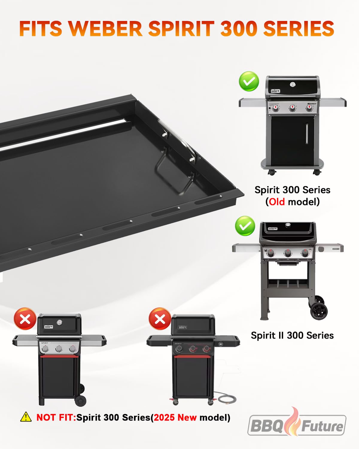 BBQ Future plancha en uso sellando un filete, resultados uniformes
