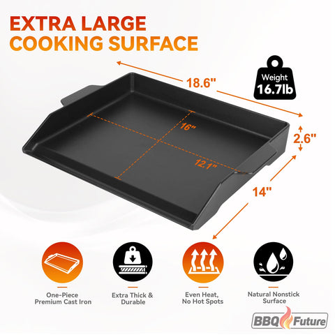 BBQ Future textura de hierro fundido que asegura calentamiento parejo