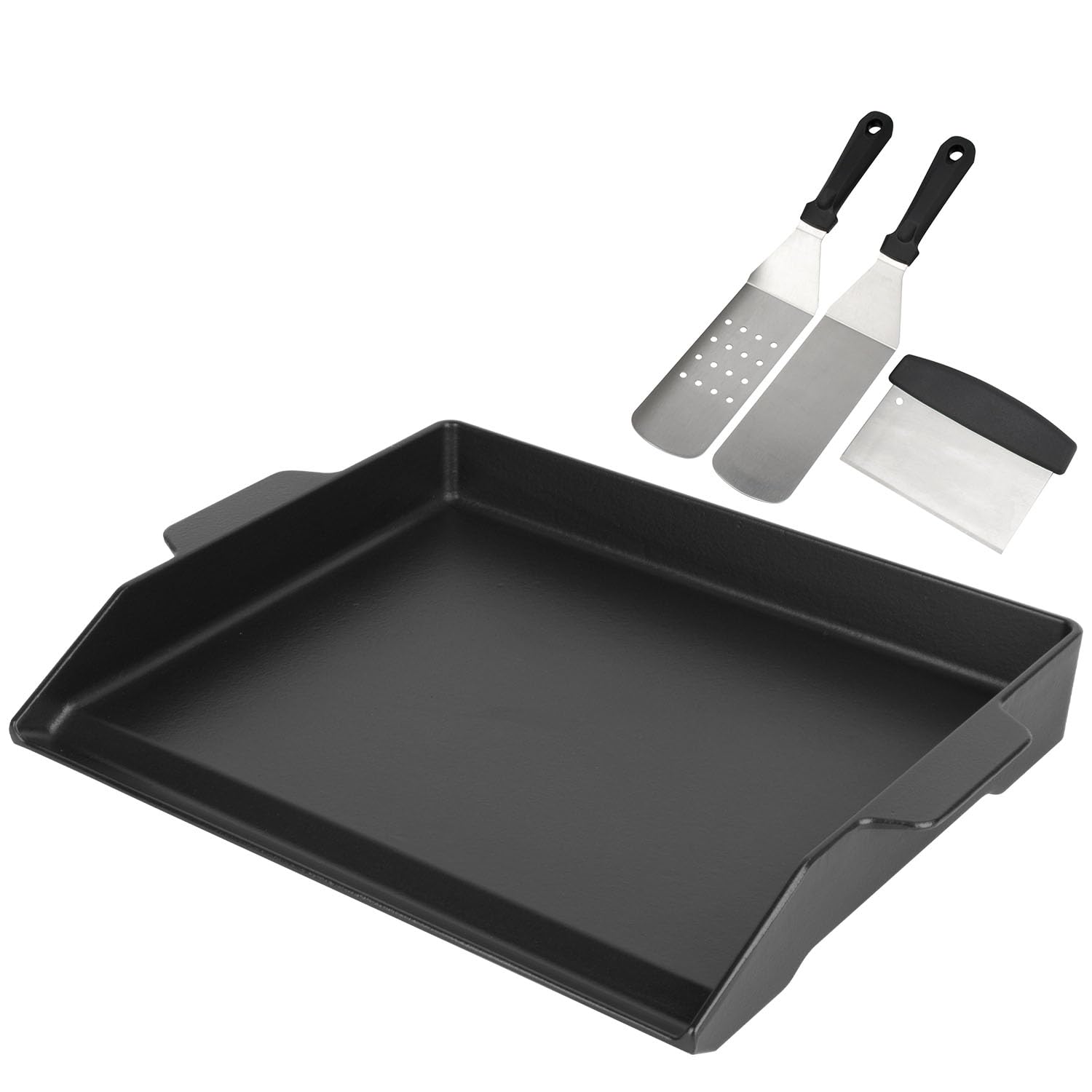 BBQ Future plancha frontal empaquetada mostrando tamaño y compatibilidad