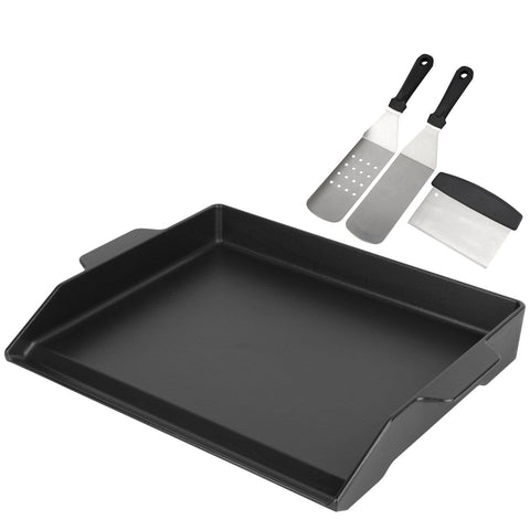 BBQ Future plancha frontal empaquetada mostrando tamaño y compatibilidad