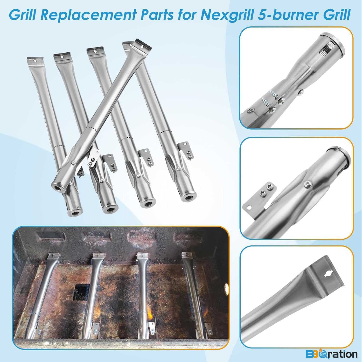 BBQration encendedor y piezas pequeñas incluidas para reinstalación rápida