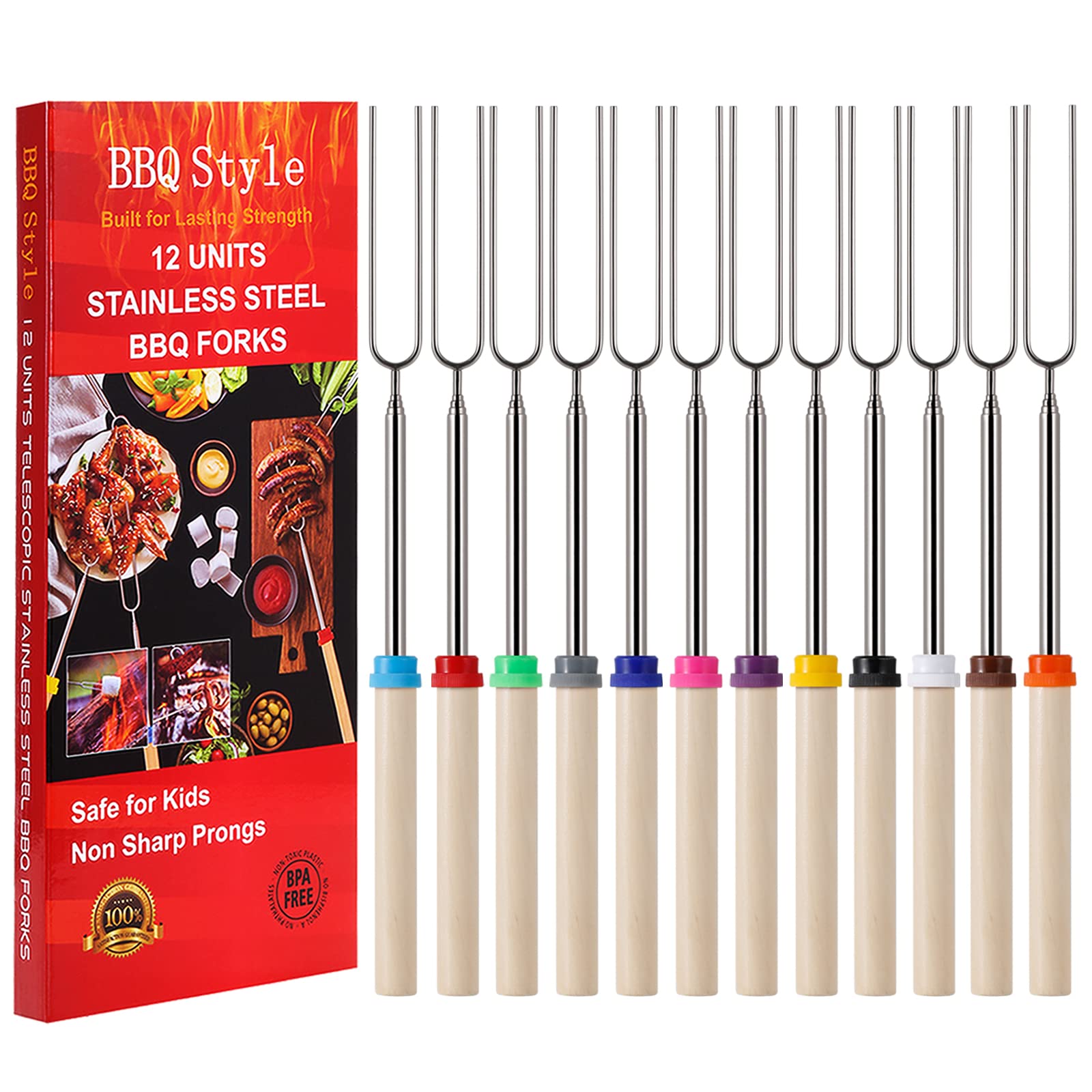 BBQStyle embalaje del set de 12 brochetas listo para regalar y almacenar