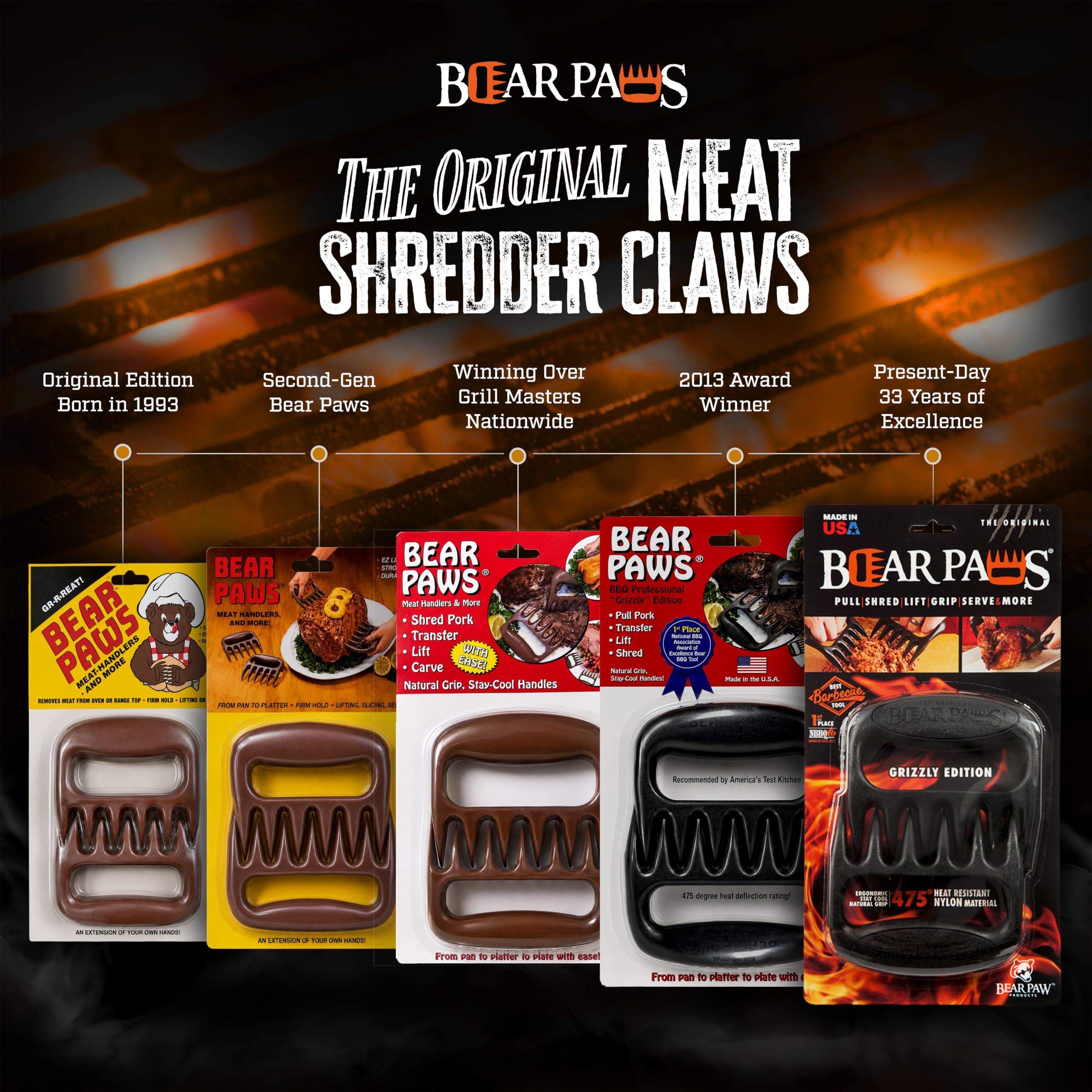 Bear Paws en parrilla estilo de vida que facilita barbacoa y servicio rápido