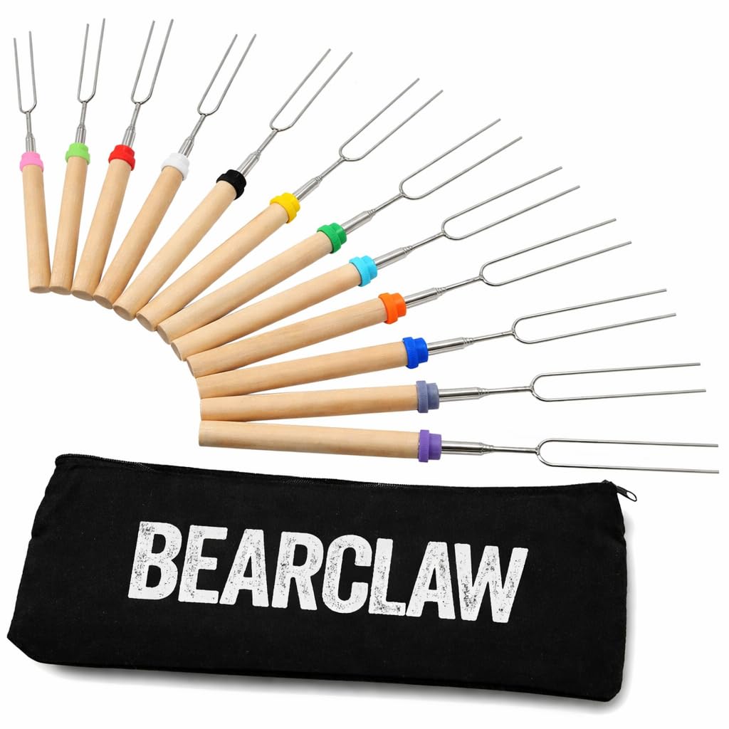 BEARCLAW vista del set completo empaquetado listo para fogata y camping