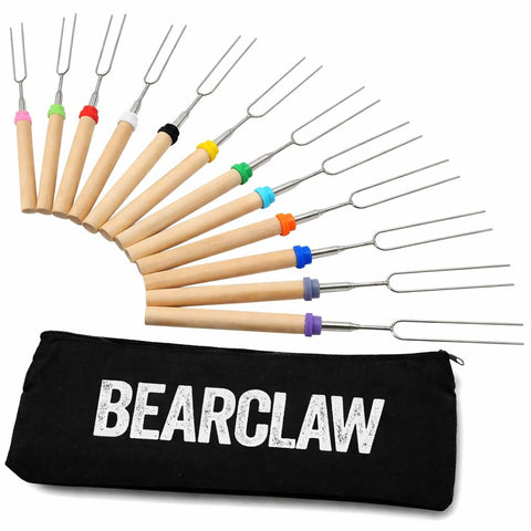 BEARCLAW vista del set completo empaquetado listo para fogata y camping