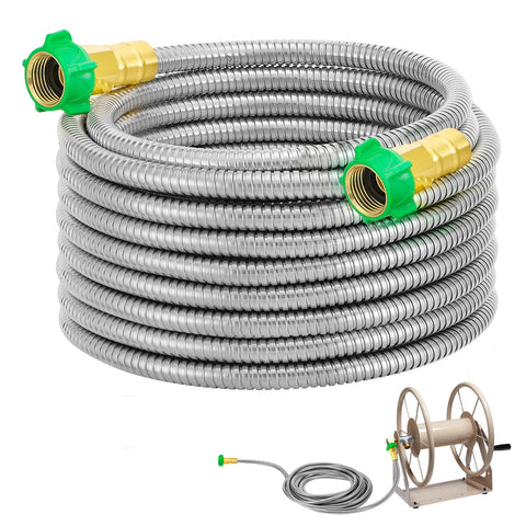 Beeplove manguera frontal 25 ft mostrando conectores y beneficio durabilidad