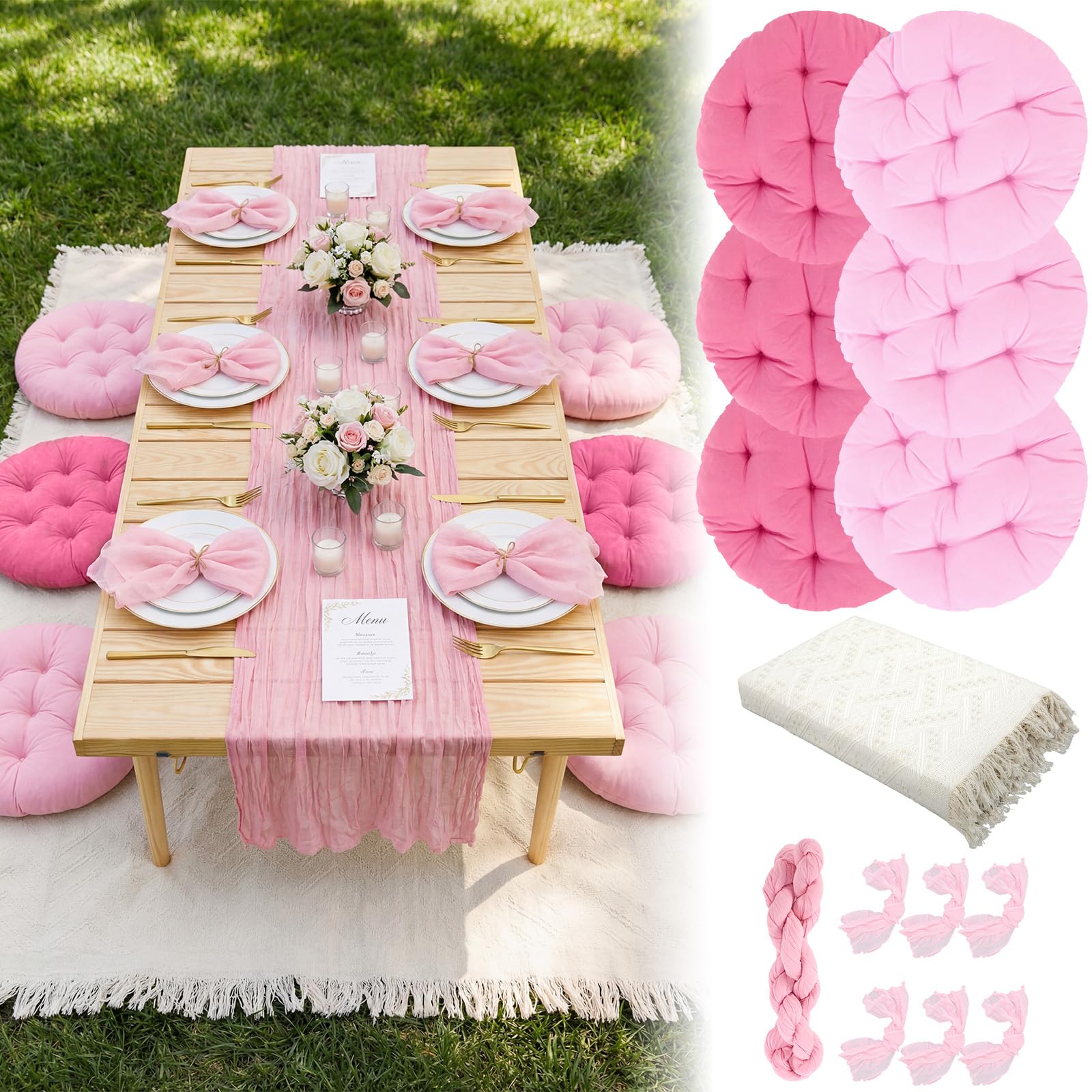Beeveer manta frontal mostrando tamaño y estilo boho, ideal para eventos