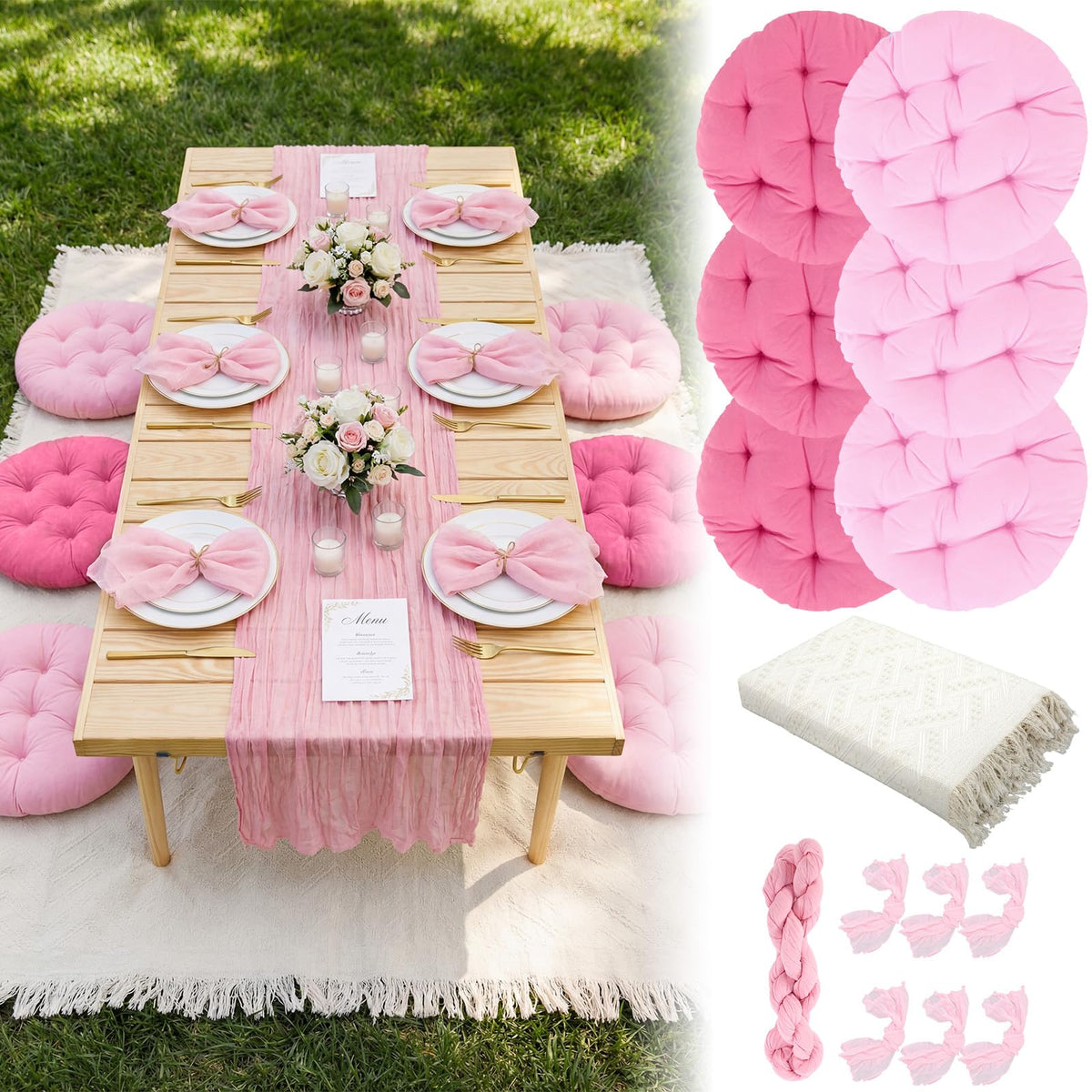 Beeveer manta frontal mostrando tamaño y estilo boho, ideal para eventos