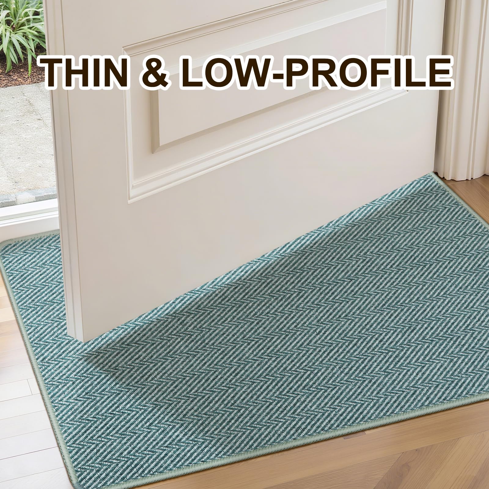 BEISIFLOOR felpudo verde claro en ambiente moderno aportando estilo