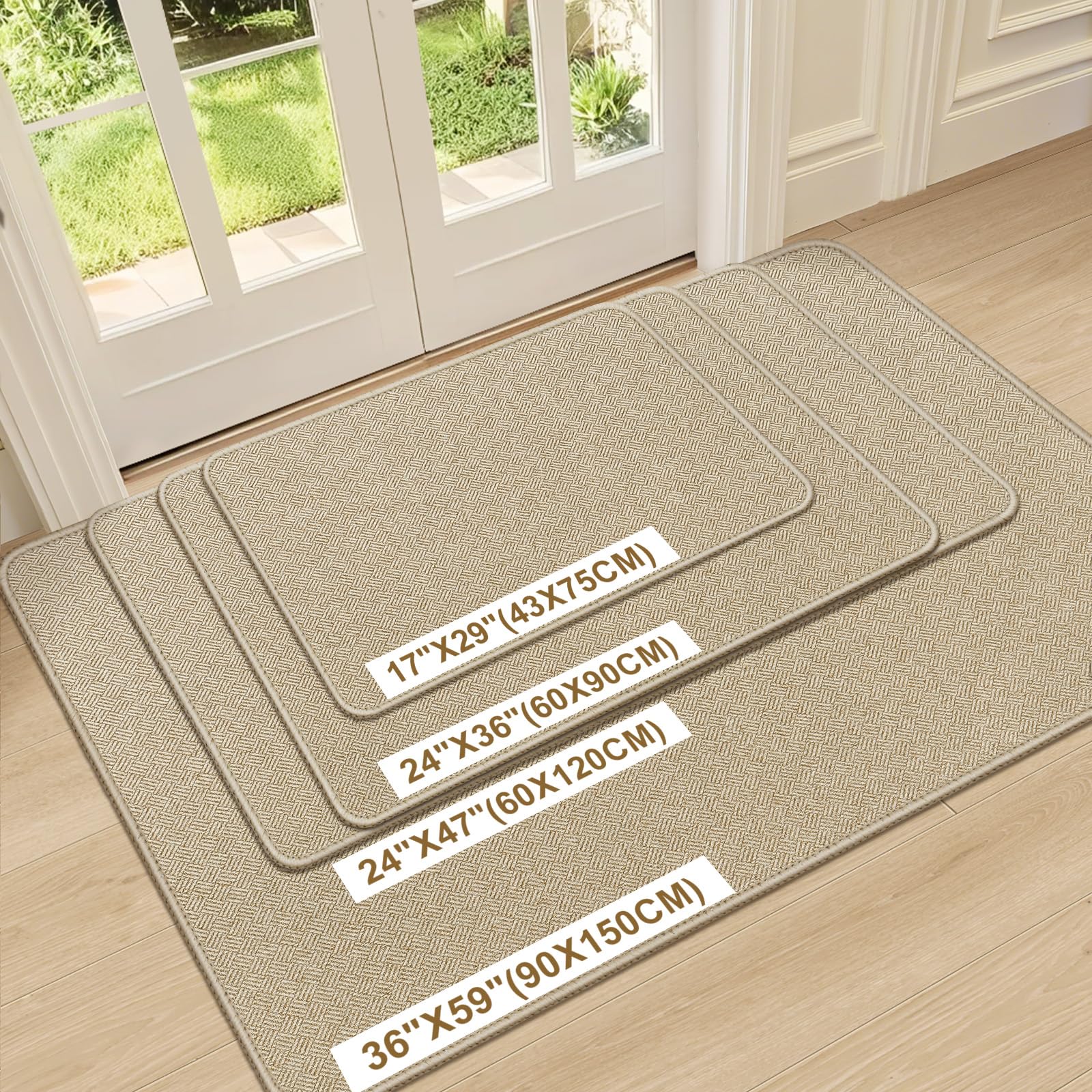 BEISIFLOOR comparación de tamaño 24x47 pulgadas para visualizar escala en el hogar