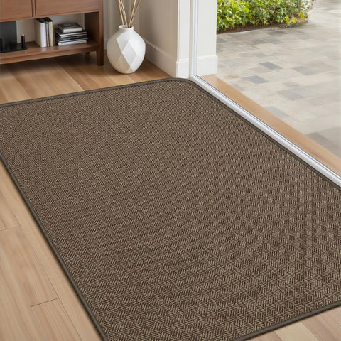 BEISIFLOOR felpudo frontal 24x36 marrón, aspecto ordenado y absorbente