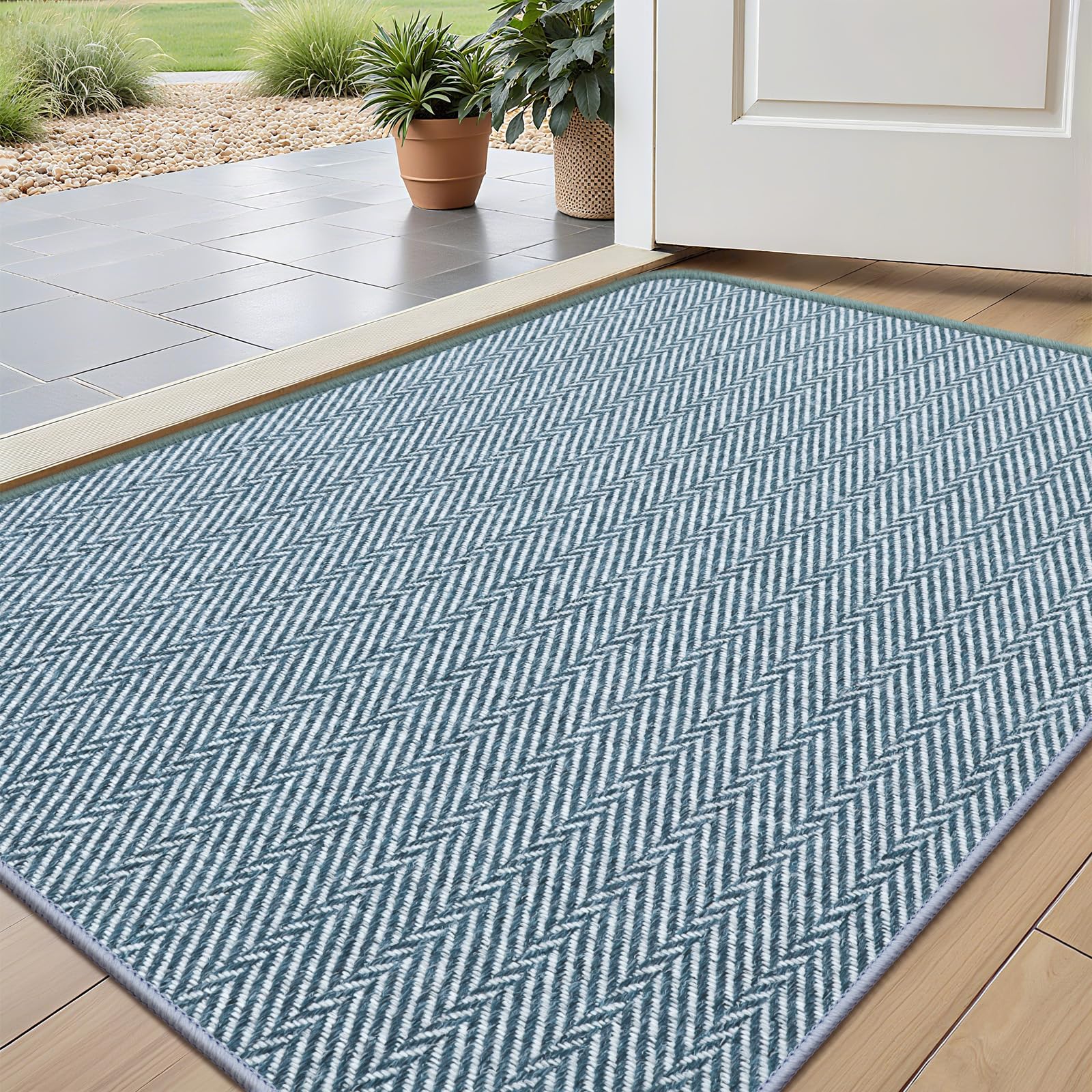 BEISIFLOOR felpudo frontal mostrando diseño espiga y atractivo estético
