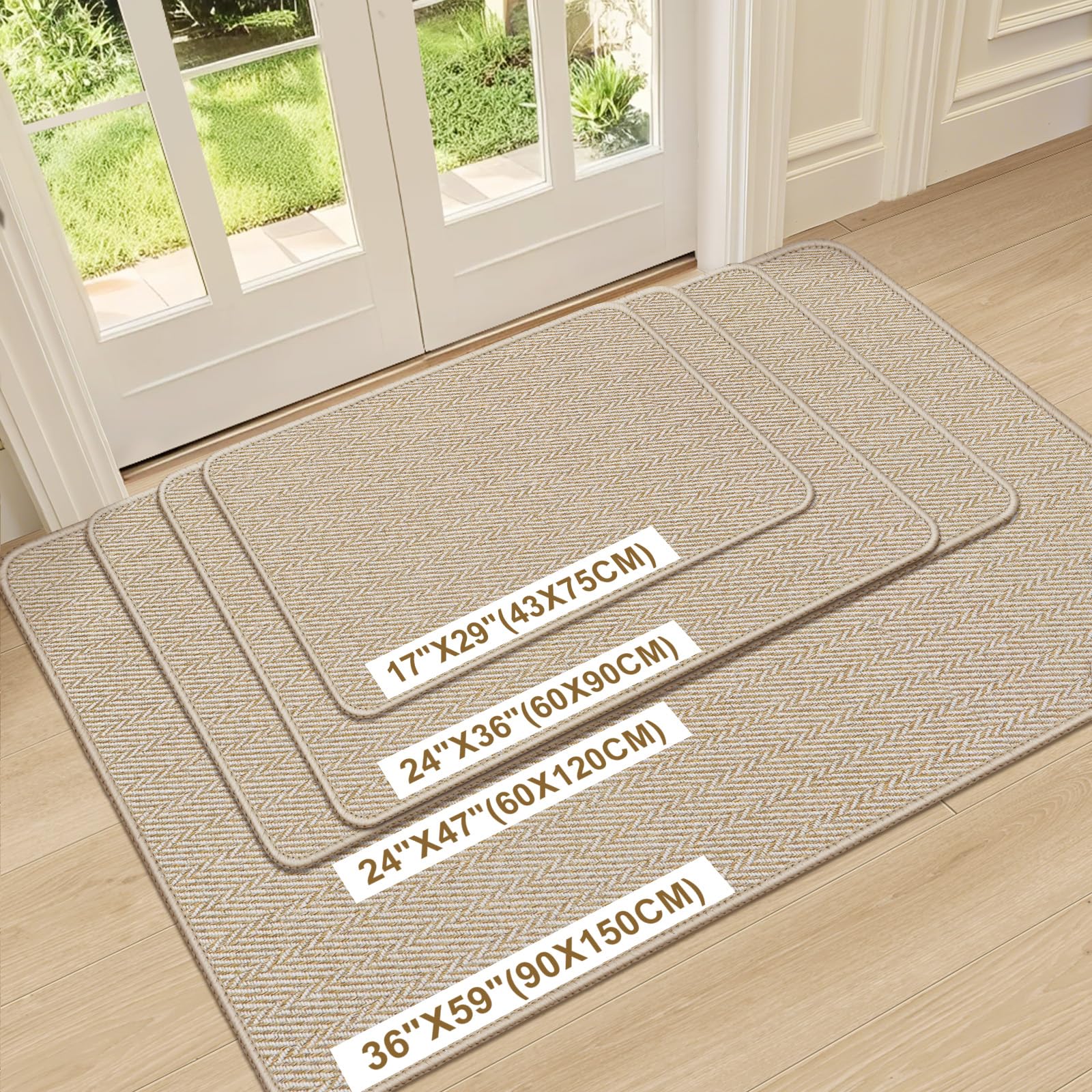 BEISIFLOOR primer plano tejido espiga que atrapa suciedad