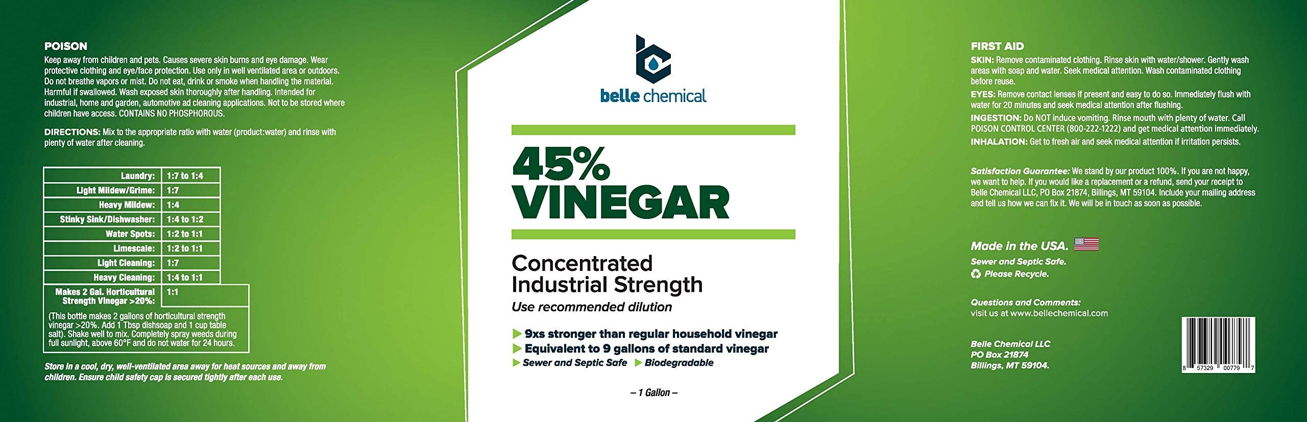 Belle Chemical etiqueta con datos de seguridad y concentración, ayudando a un manejo conforme y seguro