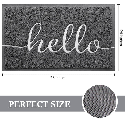 BeneathYourFeet primer plano del relieve 'hello' reteniendo suciedad eficientemente