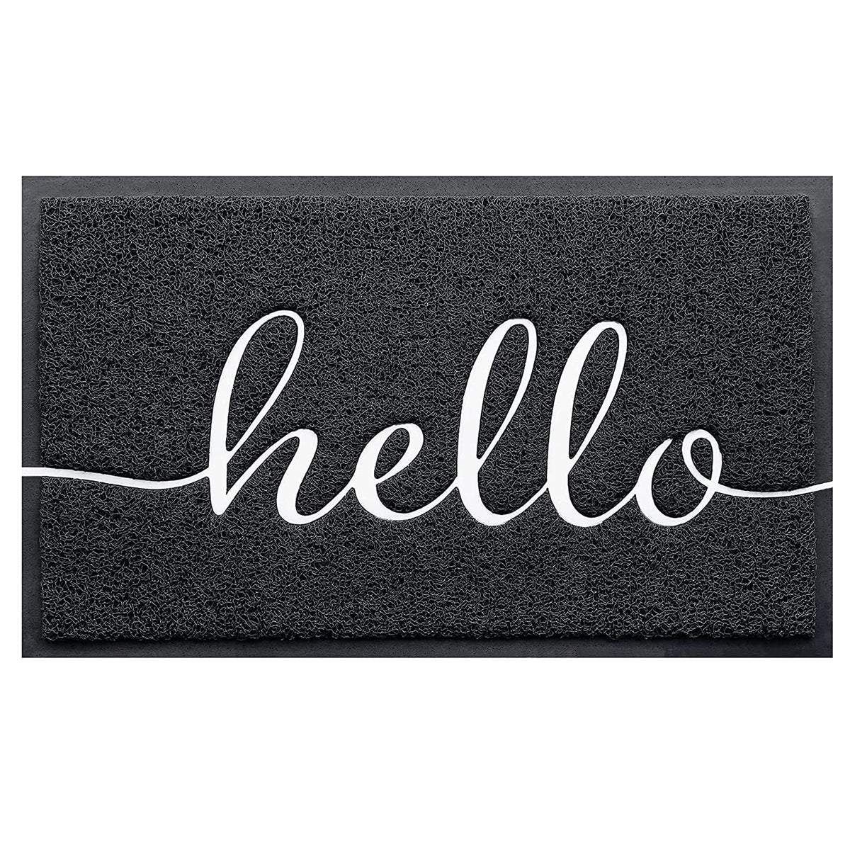 BeneathYourFeet felpudo frontal mostrando diseño "hello" y bienvenida duradera