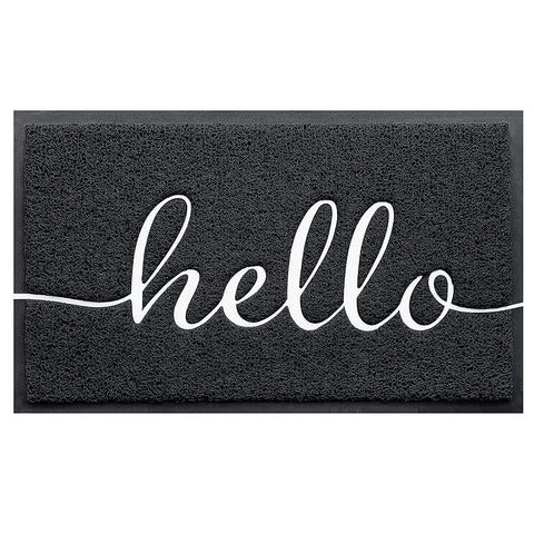 BeneathYourFeet felpudo frontal mostrando diseño "hello" y bienvenida duradera