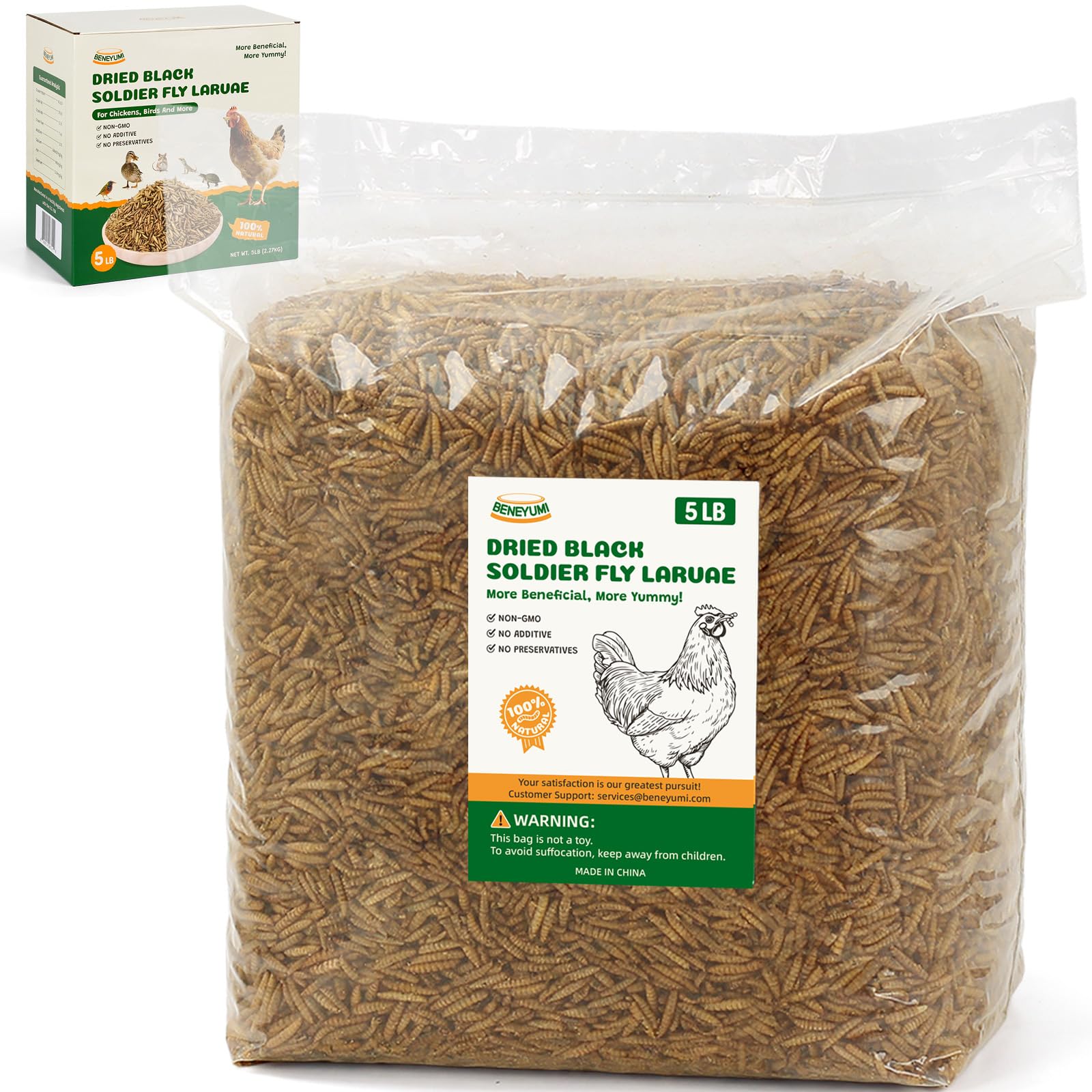 BENEYUM empaque frontal mostrando 5 lb y beneficios nutricionales