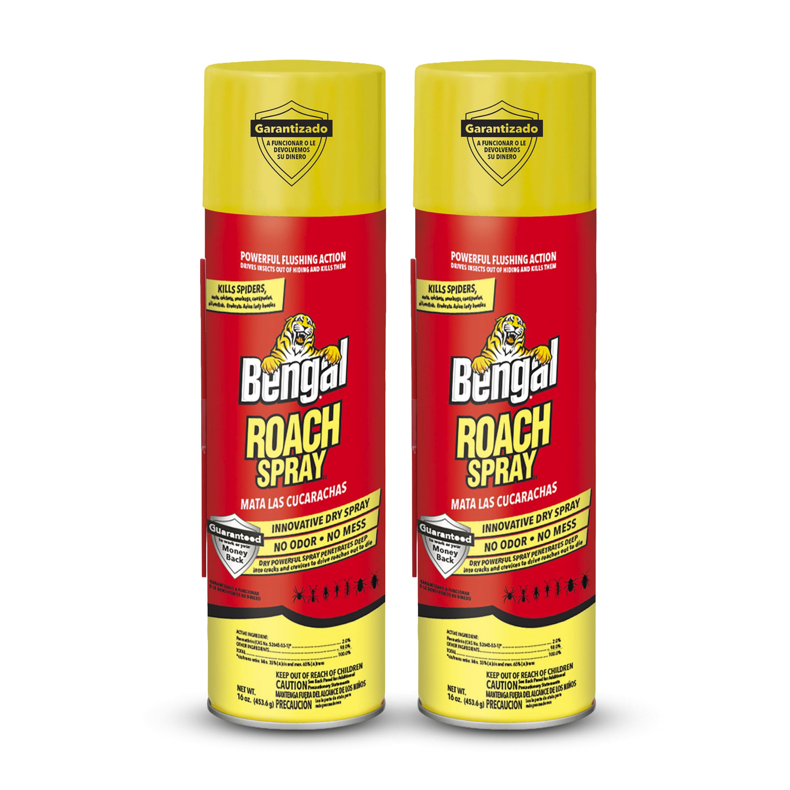 Bengal aerosol frente del envase mostrando diseño y tamaño útil