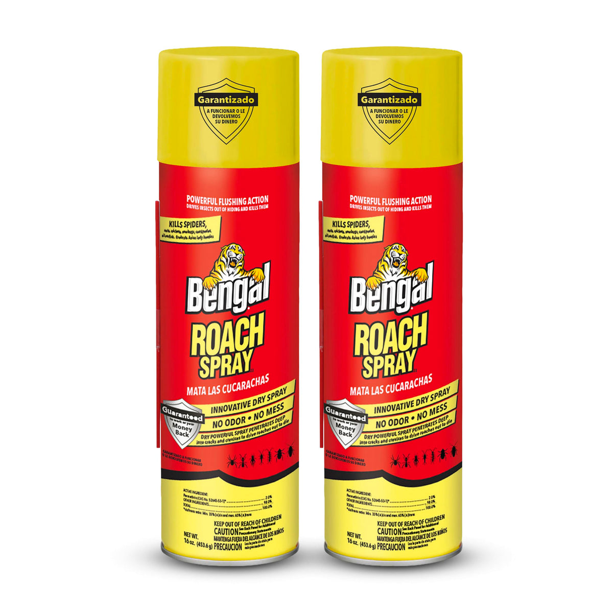 Bengal aerosol frente del envase mostrando diseño y tamaño útil
