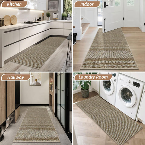 BEQHAUSE felpudo beige integrado en decoración moderna