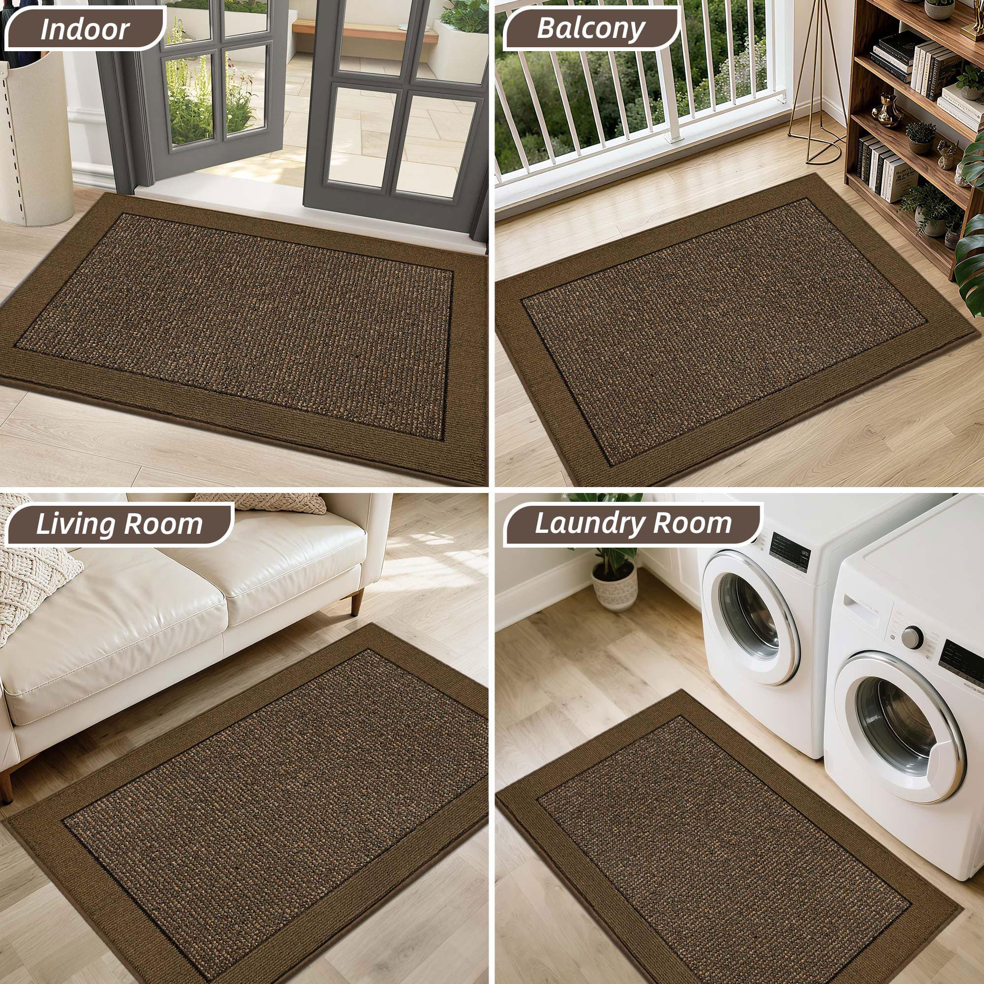 BEQHAUSE felpudo en sala mostrando integración con decoración