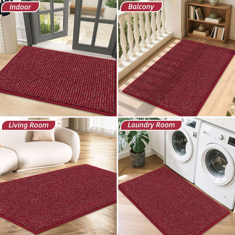 BEQHAUSE felpudo rojo en ambiente doméstico realza la decoración