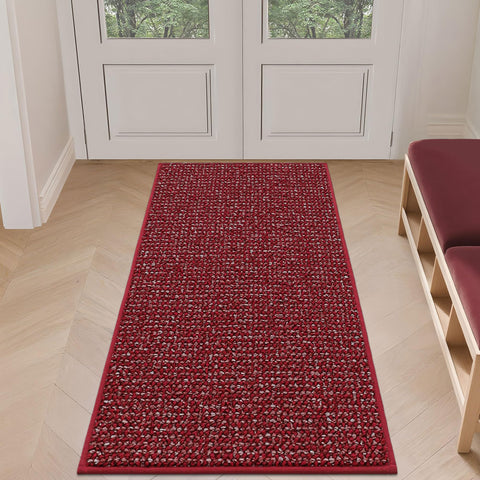 BEQHAUSE felpudo frontal vistoso rojo protegiendo entrada