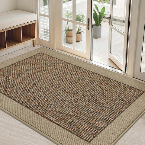 BEQHAUSE felpudo frontal taupe protegiendo suelos