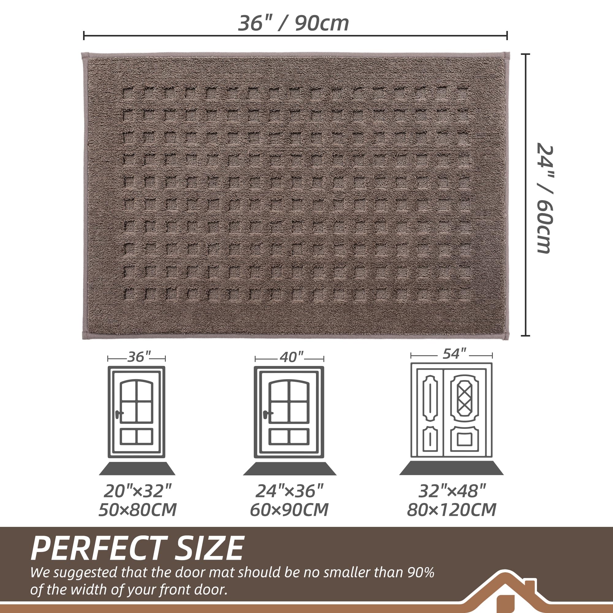 BEQHAUSE textura tipo gofre para raspar suciedad y absorber humedad rápidamente