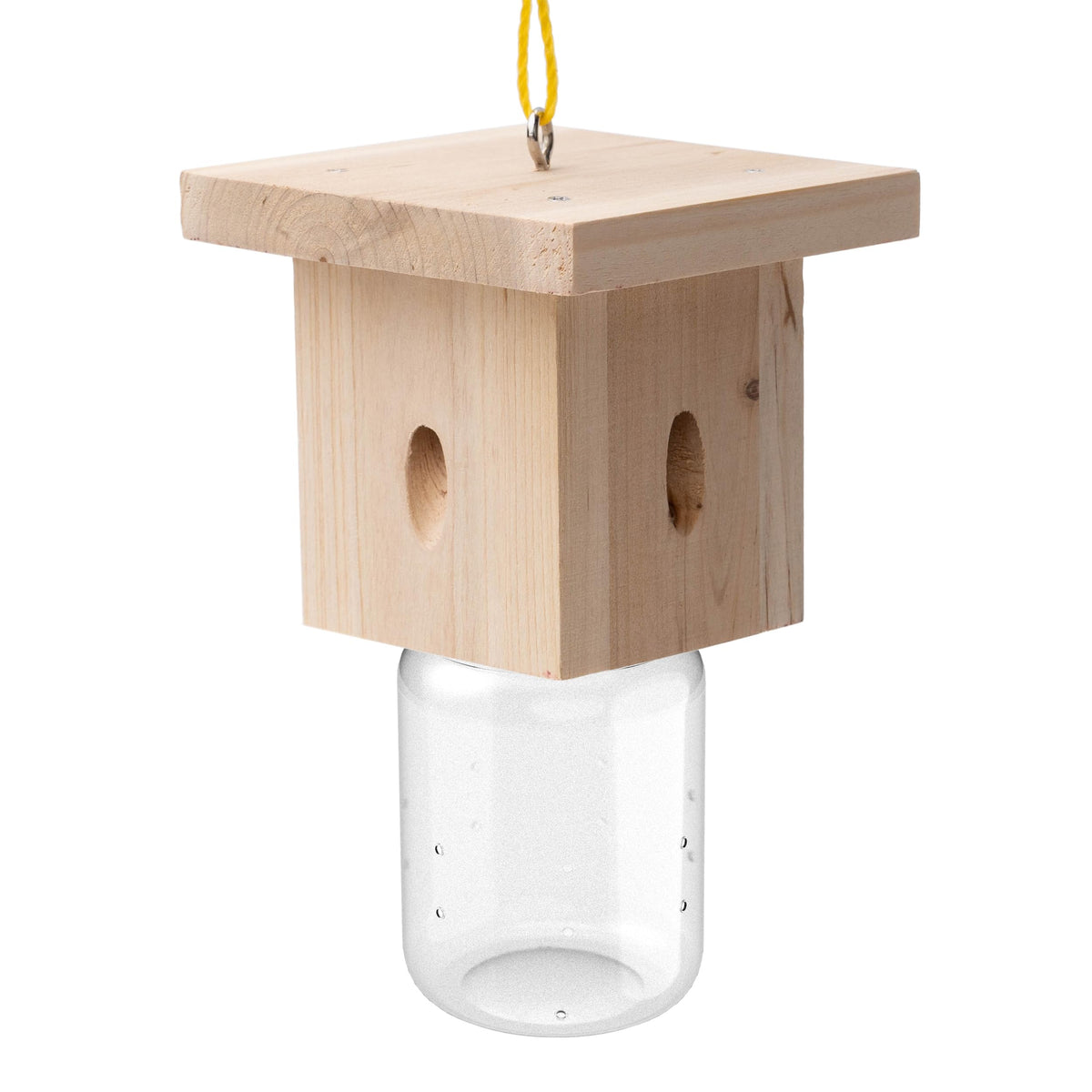 Best Bee Trap vista frontal de madera, captura efectiva en exteriores
