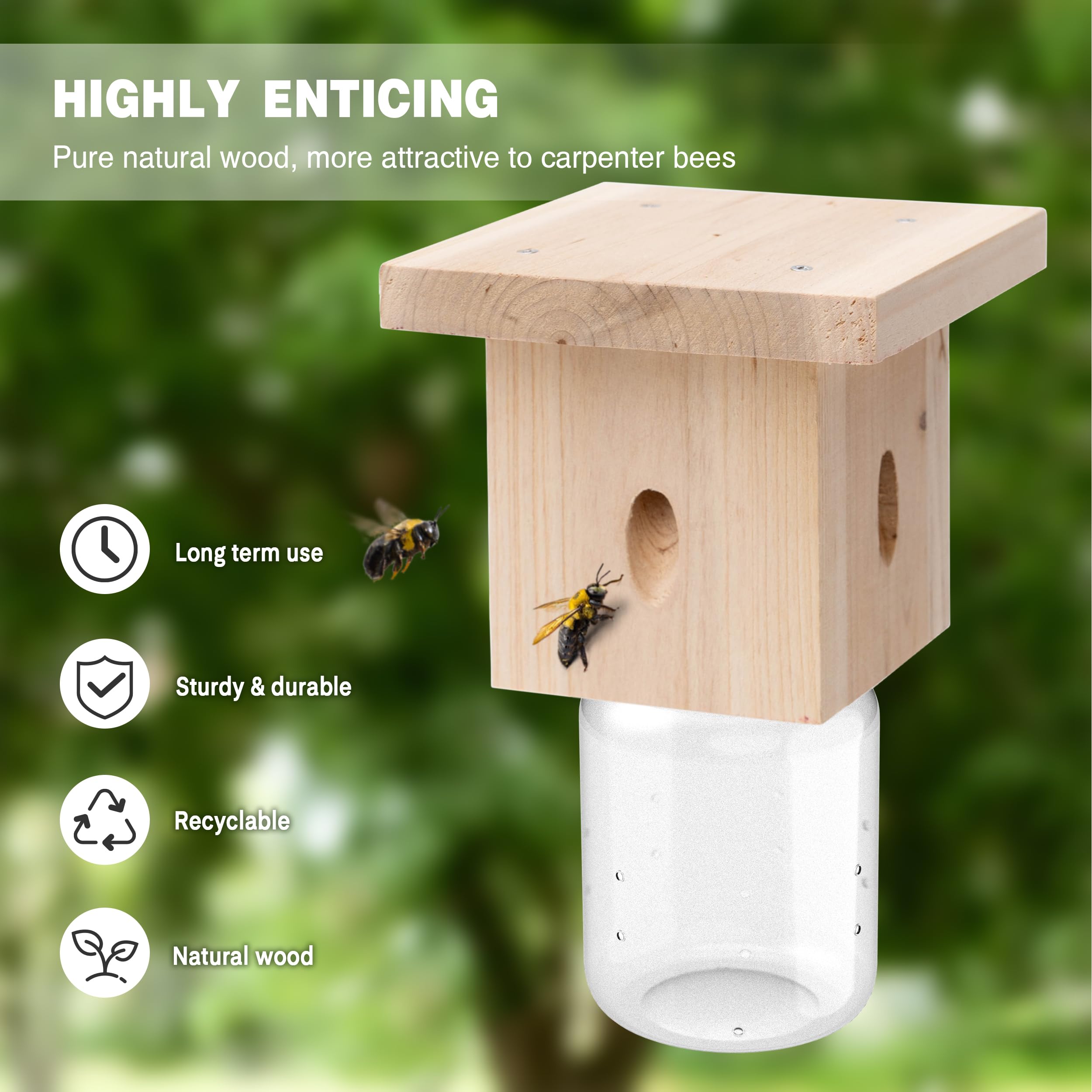 Best Bee Trap textura de madera reforzada, durabilidad ante clima