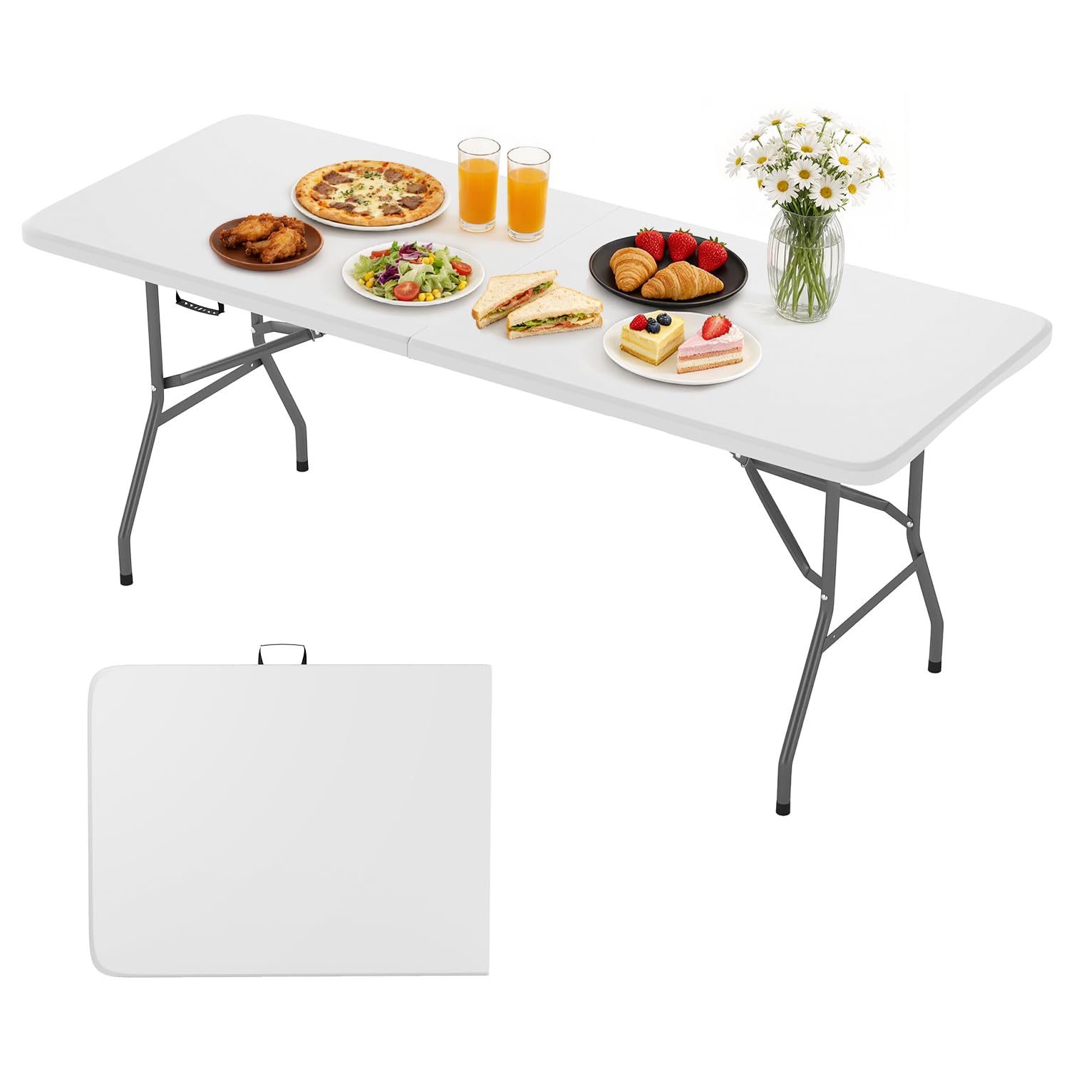 BestOffice mesa plegable vista frontal mostrando superficie blanca y uso versátil