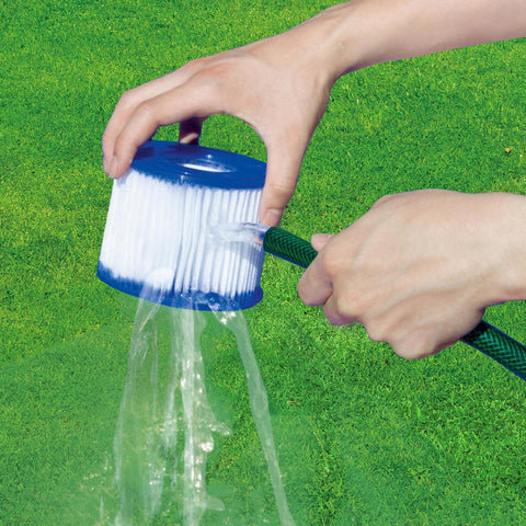 Bestway SaluSpa primer plano de la textura del filtro que facilita limpieza