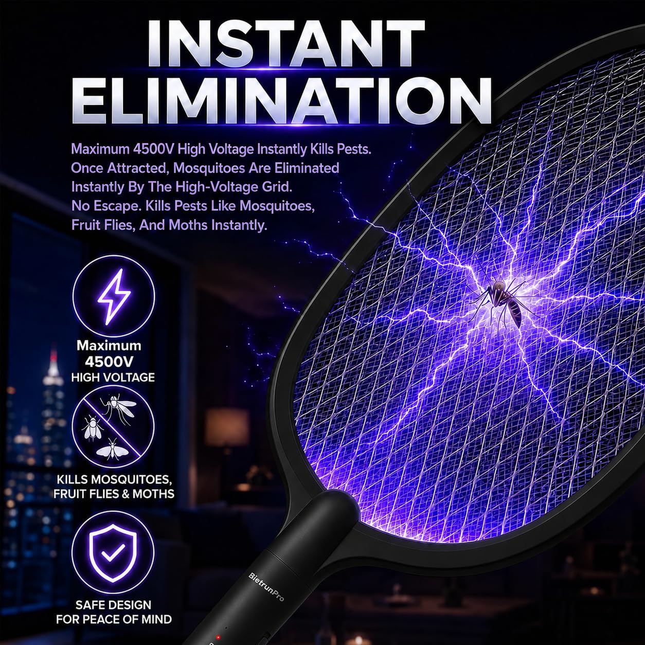BietrunPro primer plano de malla protectora que evita descargas accidentales