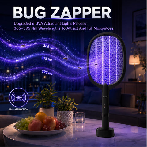 BietrunPro luz UV encendida atrayendo insectos por la noche eficazmente