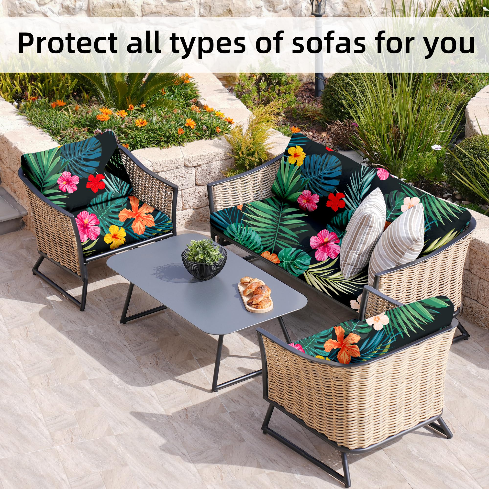 BIETYONE sofá de terraza decorado mostrando cómo mejoran el aspecto del espacio