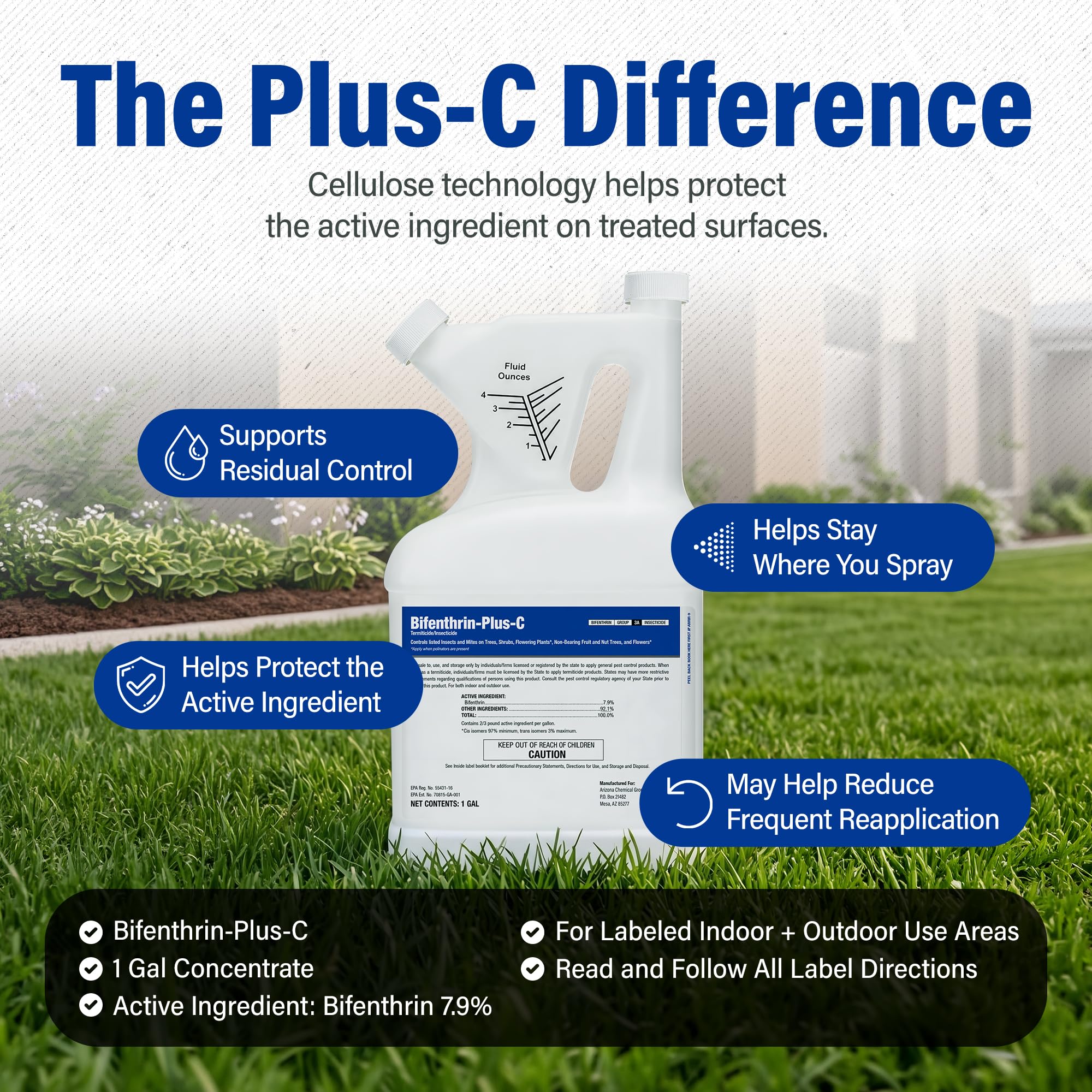 BIFENTHRIN-PLUS-C con equipo de pulverización listo para uso profesional