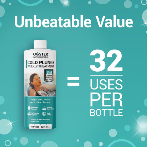 Bio Ouster con cold plunge acrílico limpio demostrando agua cristalina