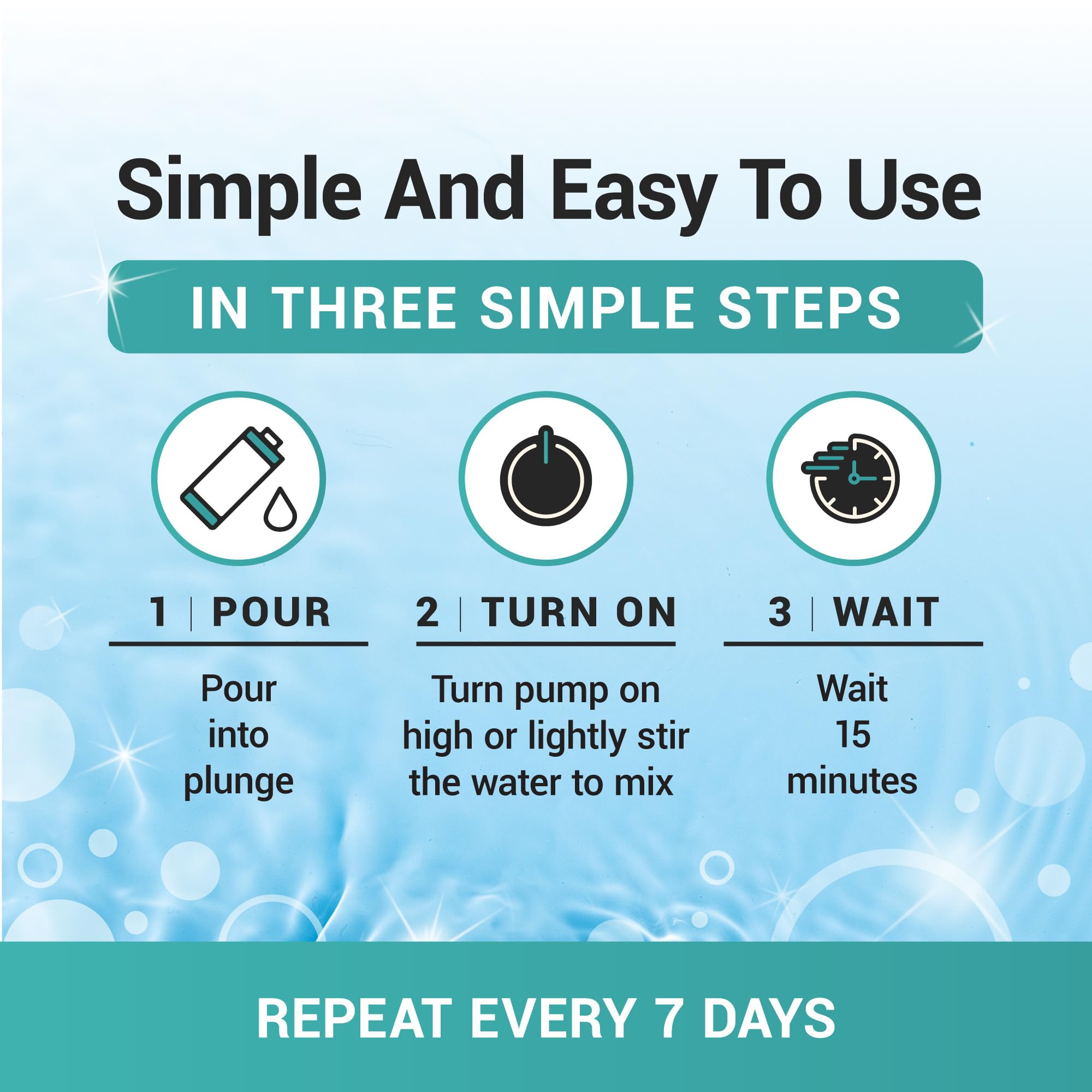 Bio Ouster botella y accesorios listos para cuidado semanal del plunge