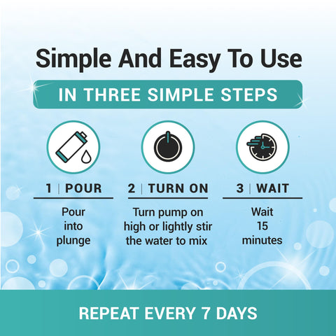Bio Ouster botella y accesorios listos para cuidado semanal del plunge