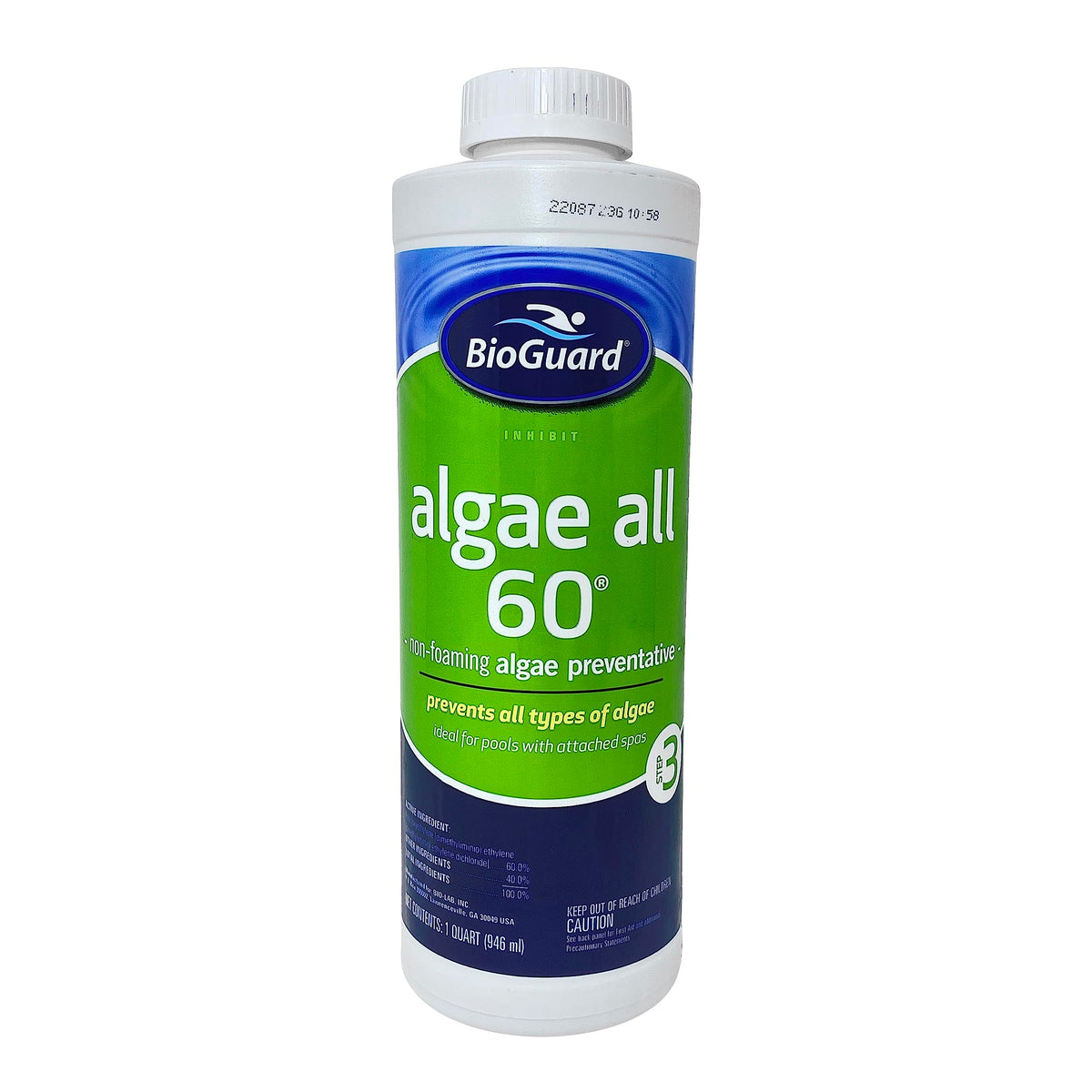 BioGuard botella frontal mostrando etiqueta y volumen, protección preventiva
