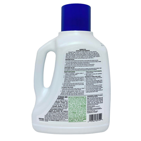 BioGuard close-up de etiqueta con instrucciones de dosificación beneficio uso semanal sencillo