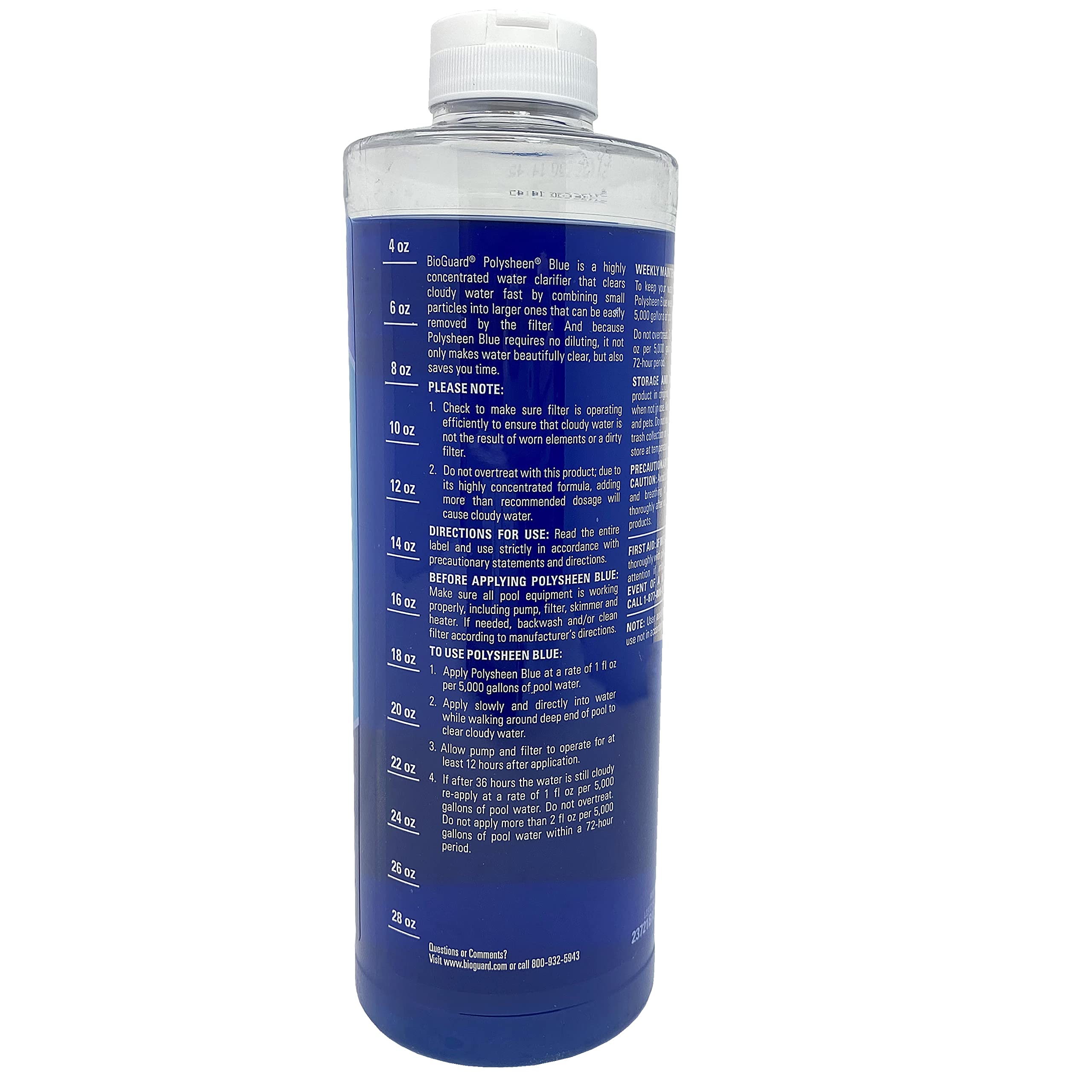 Detalle de la textura del líquido Polysheen Blue de BioGuard que evidencia su concentración