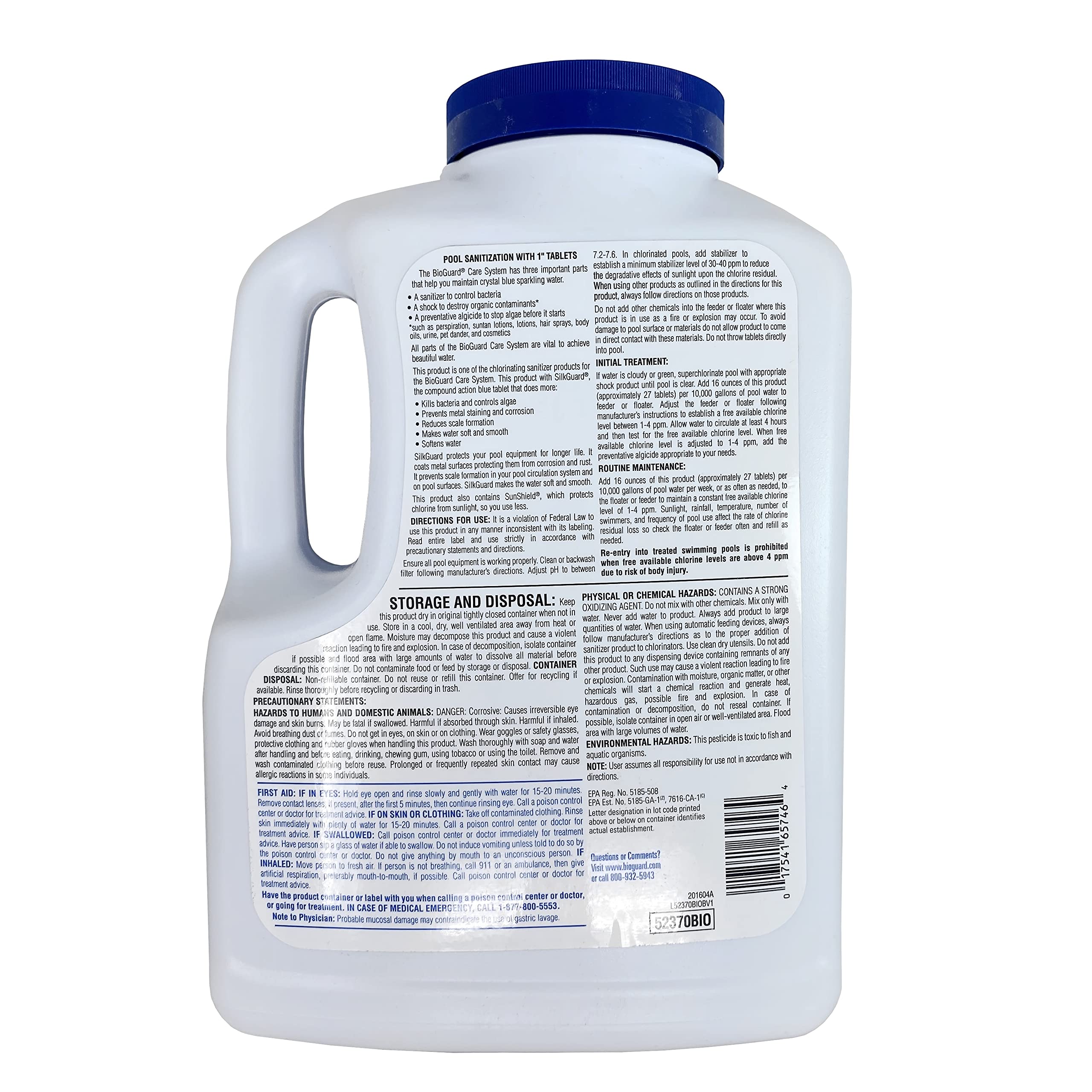 BioGuard tableta 1 pulgada en primer plano detallando textura y liberación lenta