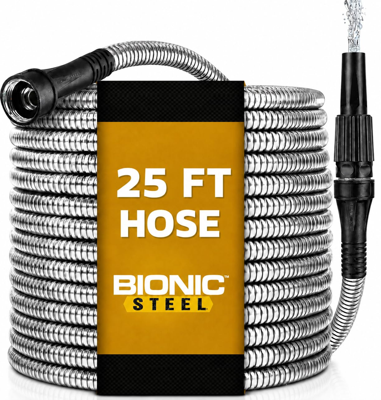 BIONIC STEEL frente del empaque mostrando durabilidad y longitud