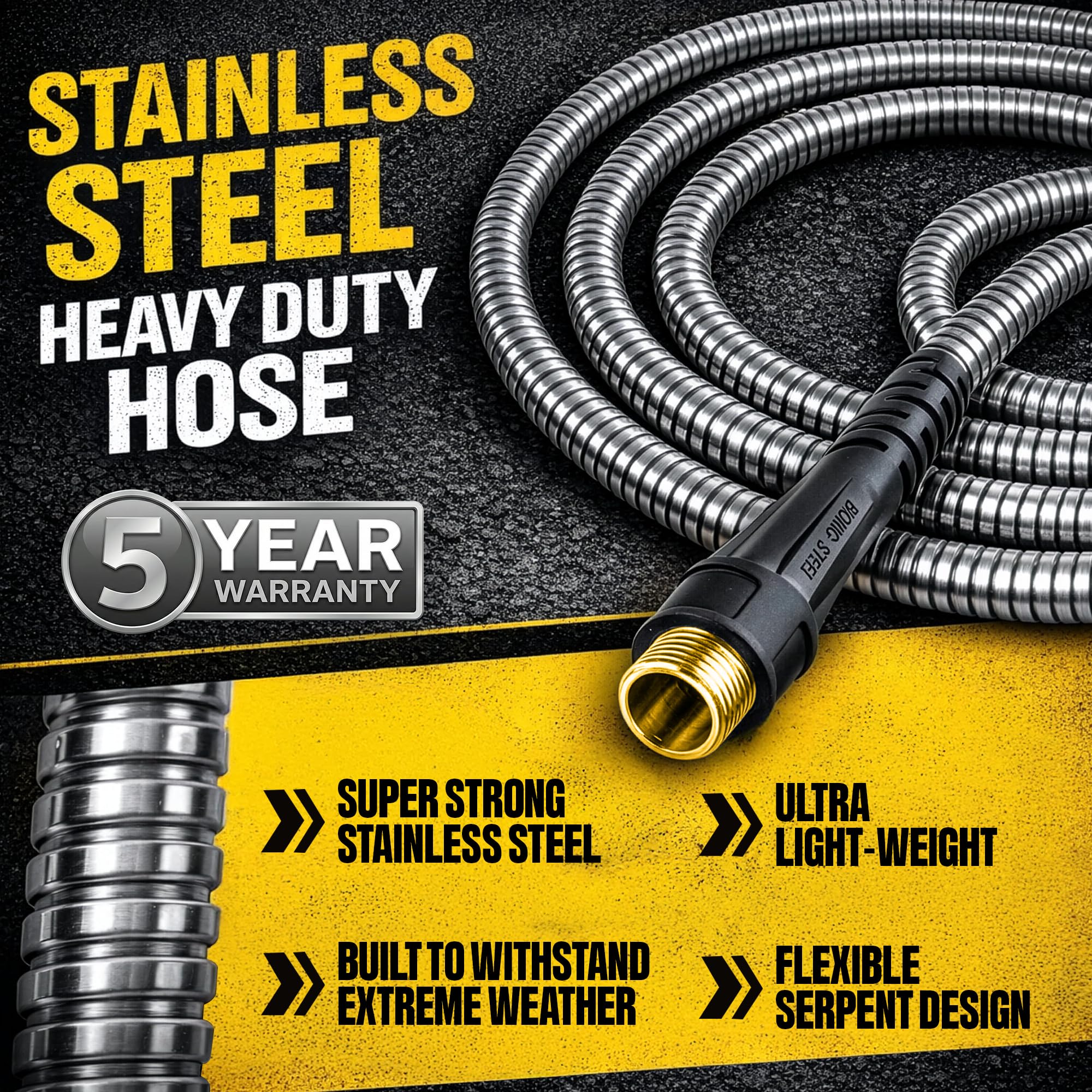 BIONIC STEEL primer plano del acero inoxidable, resistencia a corrosión
