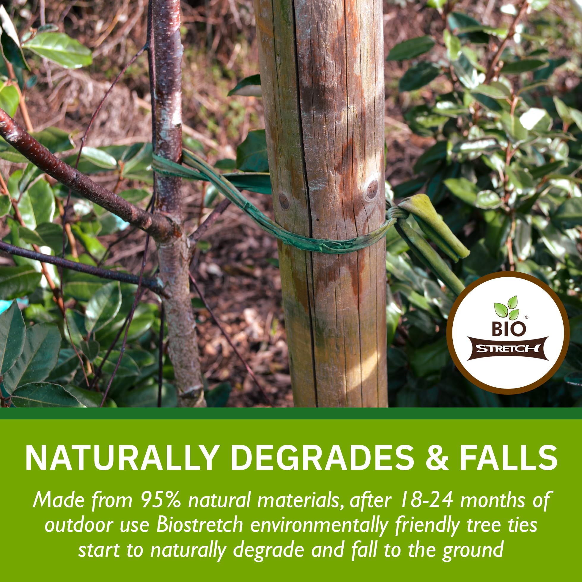 Biostretch en un huerto con plantas, beneficio: producto eco y compostable